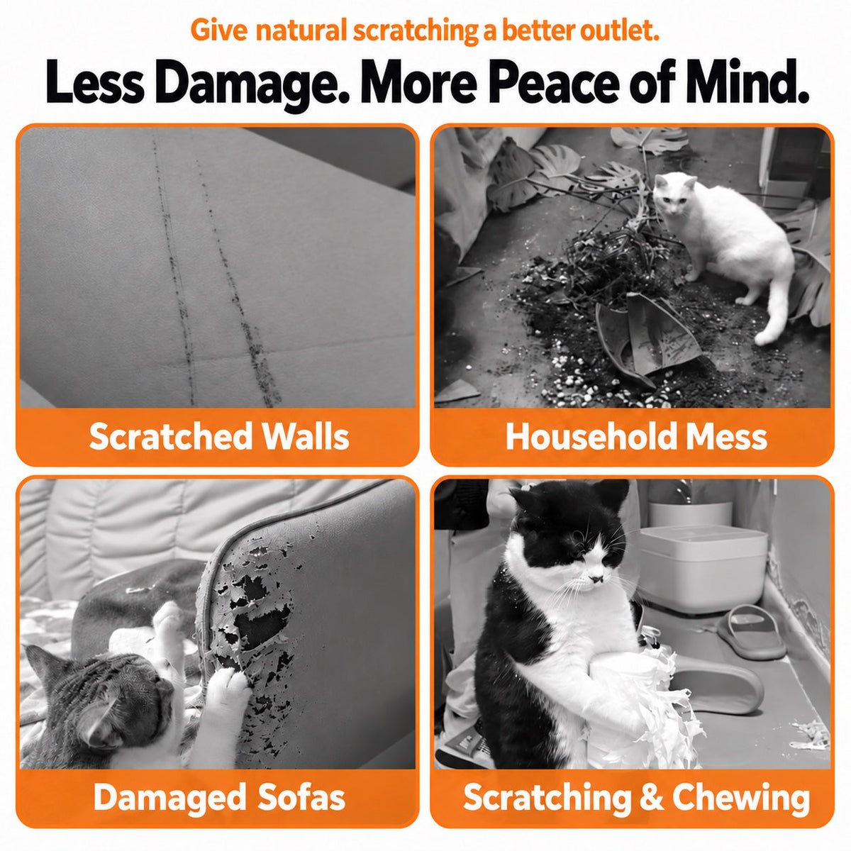 5D Decorative Wall Cat Scratcher – Peel & Stick, Residue-Free Removal