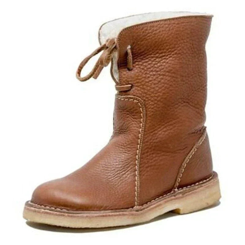 Waterproof Wool Lined Leather Orthopaedic Snow Boots