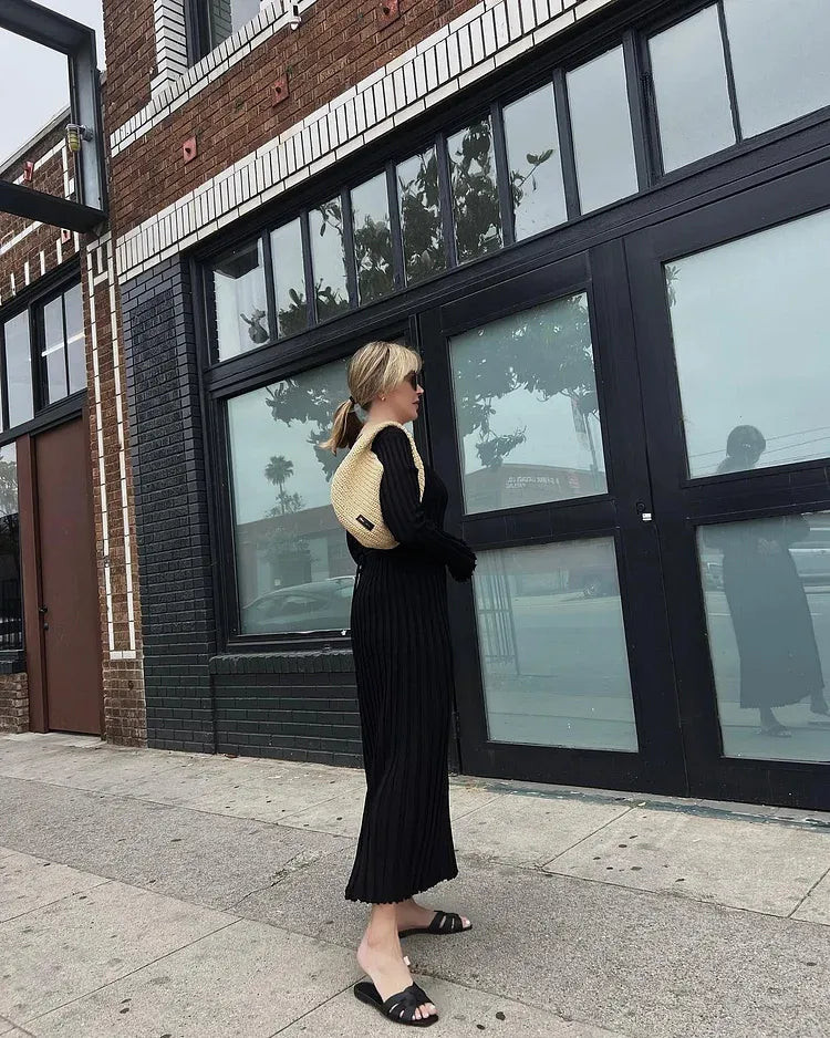 Fall New Sleeved Knit Midi Dress (Buy 2 Free Shipping)