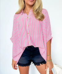 Black Friday Deals - Women's Oversized Striped Button-down Shirt (Buy 2 Free Shipping)