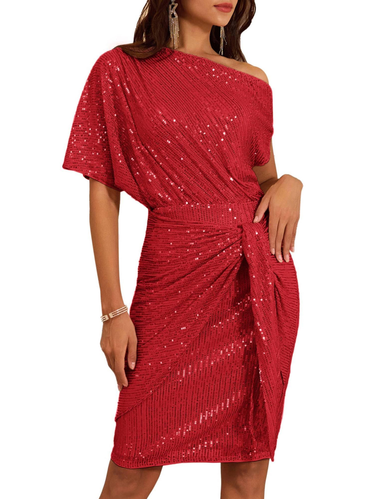 Women's Off Shoulder Sequins Bodycon Dress (Buy 2 Free Shipping)