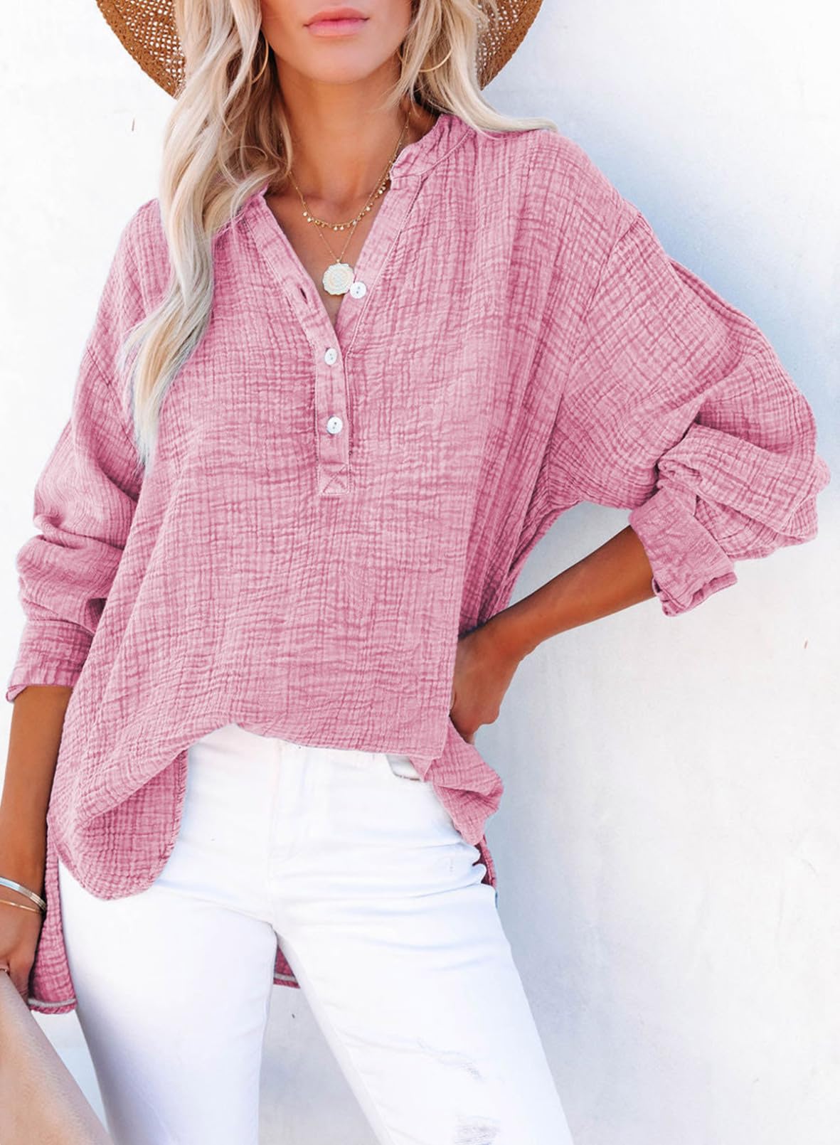 Women's Basic V-Neck Pullover Shirt T-Shirt (Buy 2 Free Shipping)