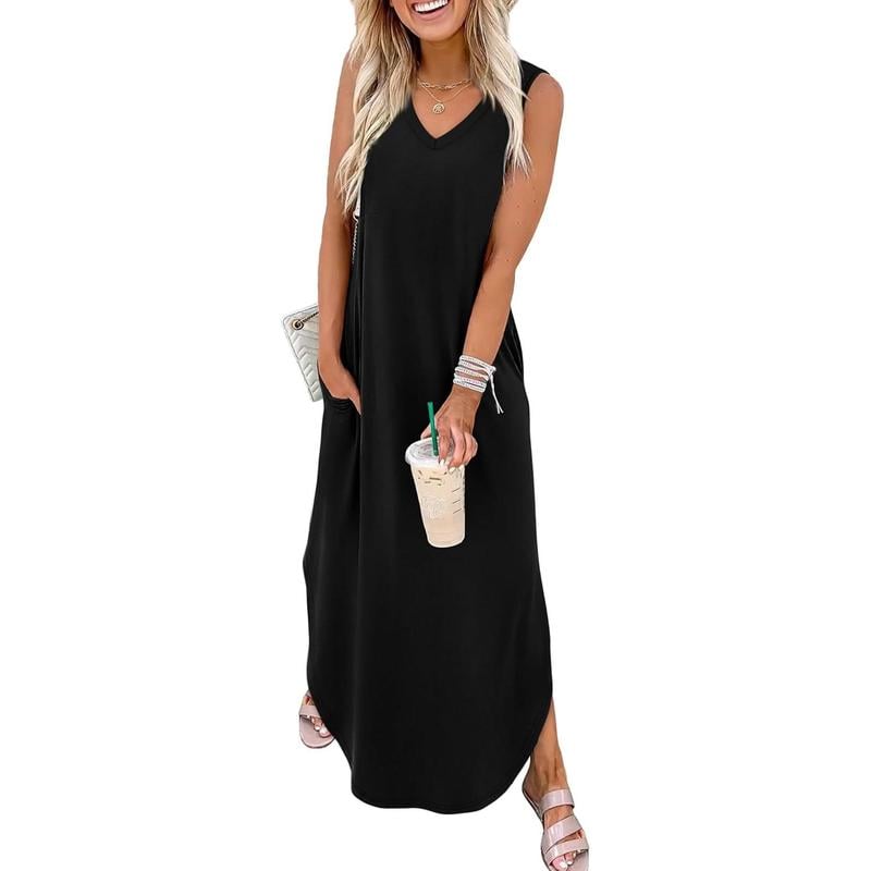 Summer Dresses Maxi Dress Vacation Beach Sundresses with Pockets