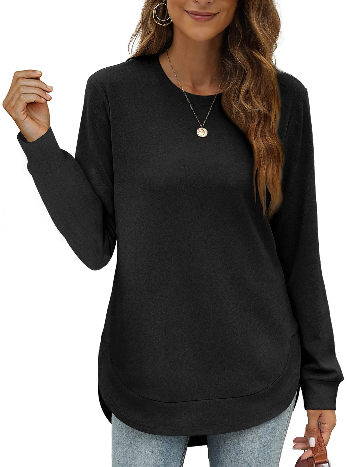 Women's High Low Curved Hem Tops (Buy 2 Free Shipping)
