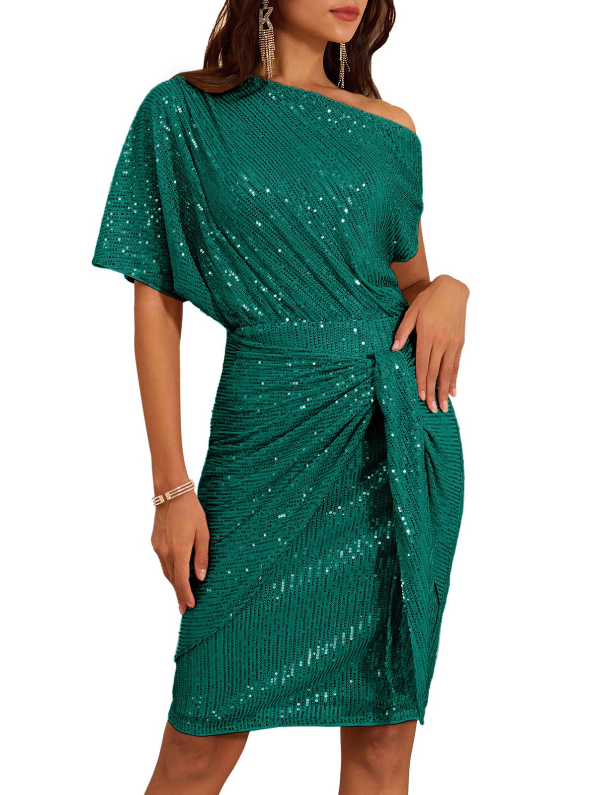 Women's Off Shoulder Sequins Bodycon Dress (Buy 2 Free Shipping)