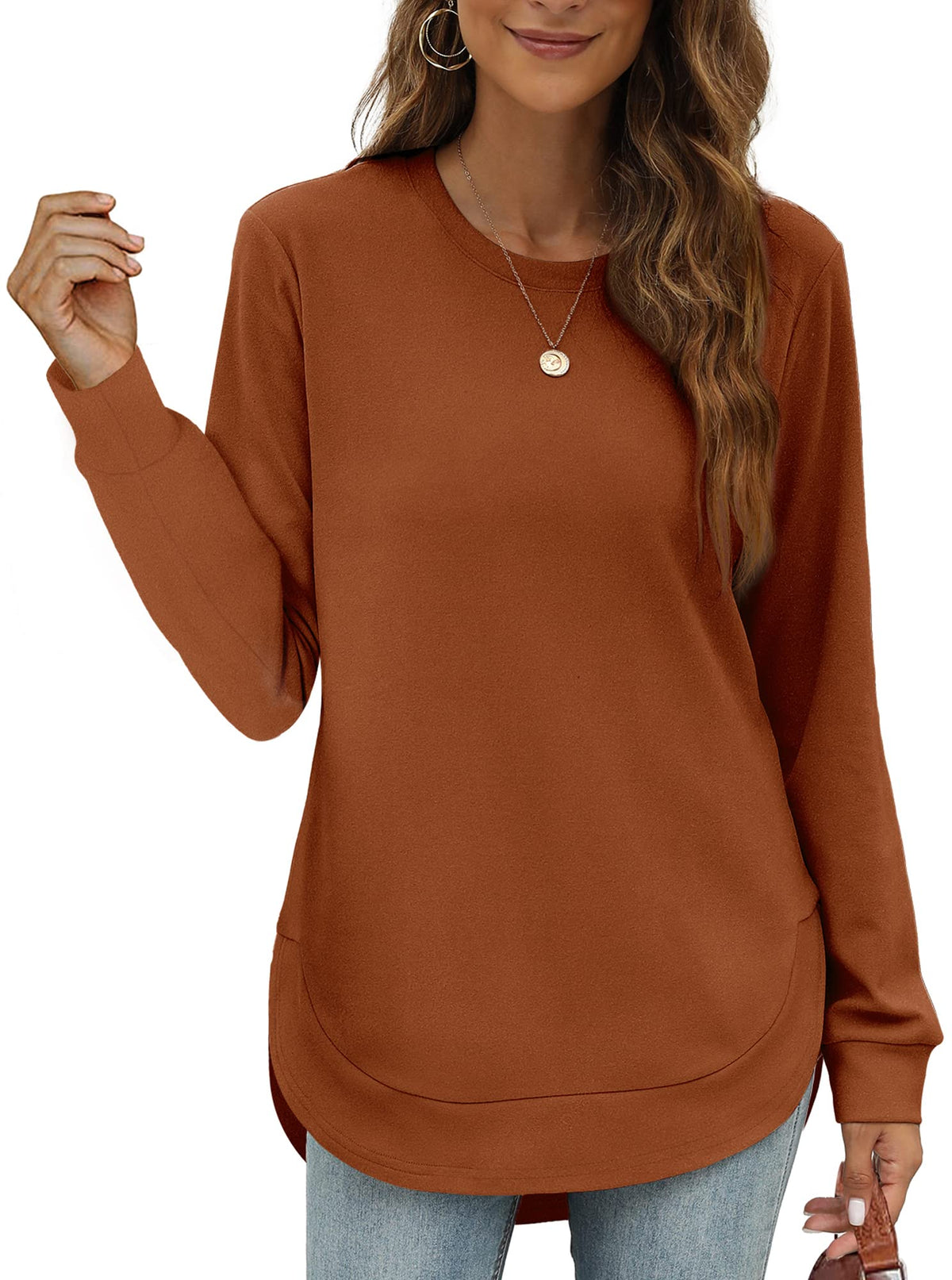 Women's High Low Curved Hem Tops (Buy 2 Free Shipping)