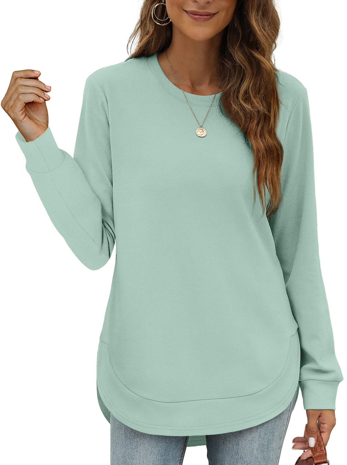 Women's High Low Curved Hem Tops (Buy 2 Free Shipping)