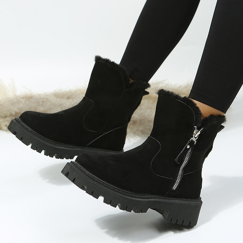 Women's Plush-Lined Ankle Martin Zipper Boots ( BUY 2 FREE SHIPPING )