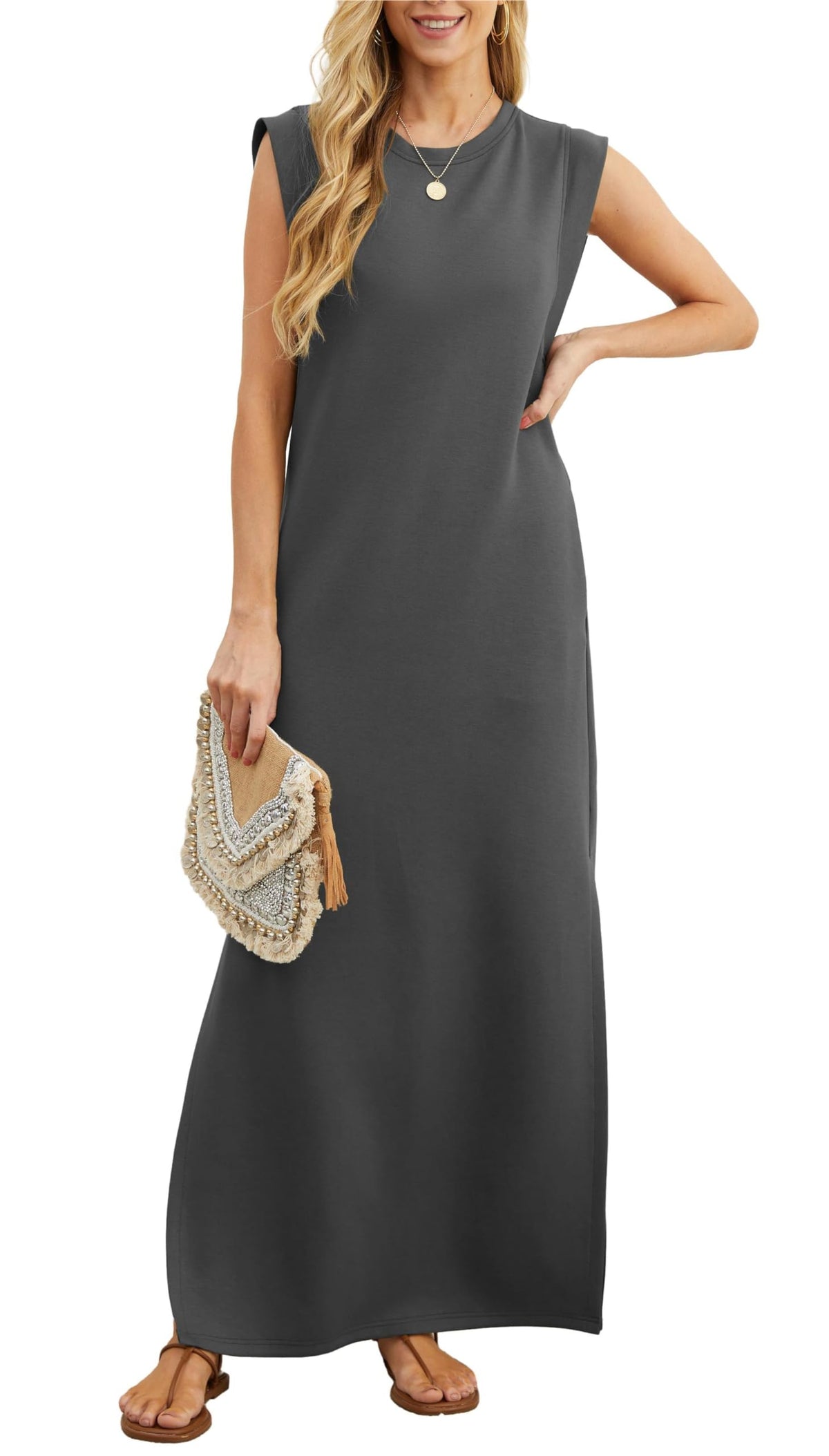 Women's Casual Loose Split Wrinkle-Free Maxi Dress