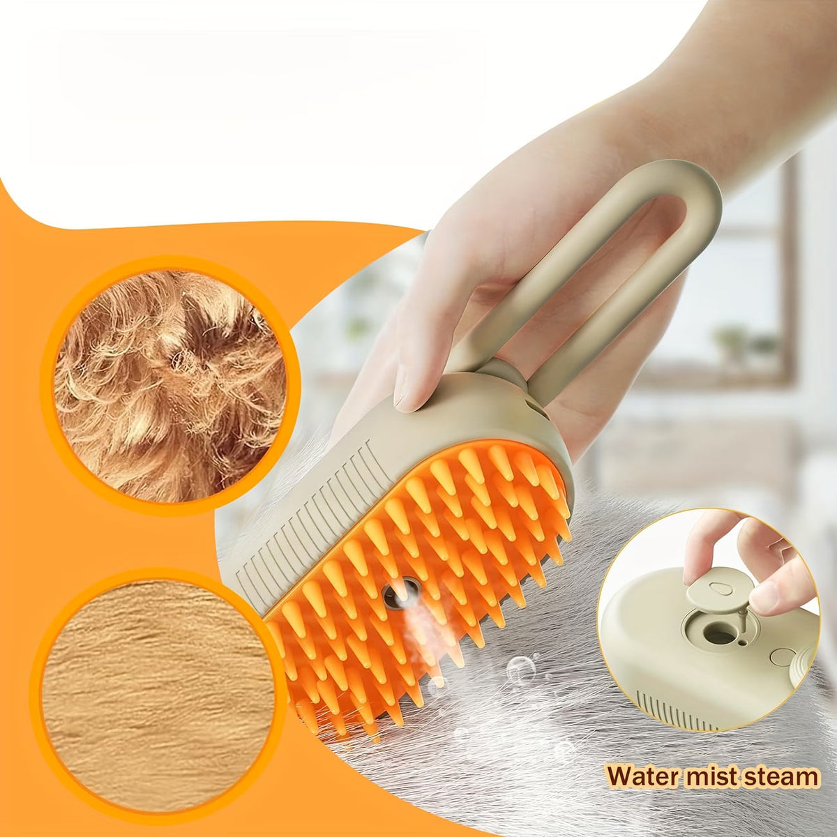 4-in-1 Mist Pet Grooming Brush for Cats & Dogs – Rechargeable