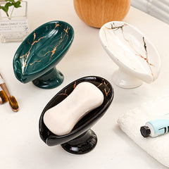 Verdelle™ Ceramic Self-Draining Leaf Soap Dish