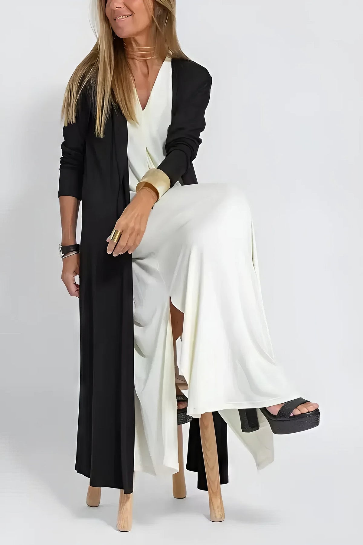 Elegant Long Dress + Matching Cardigan