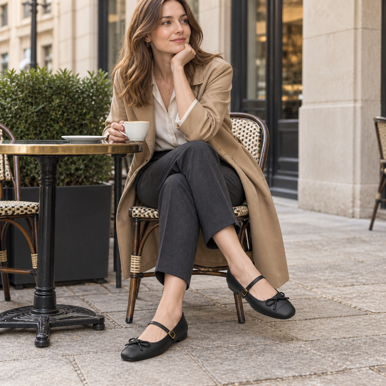 The Parisian Bow Mary Jane Flats