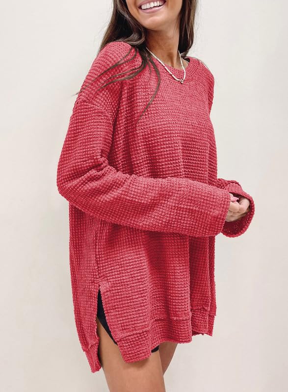Women's Oversized Waffle Knit Top (Buy 2 Free Shipping)