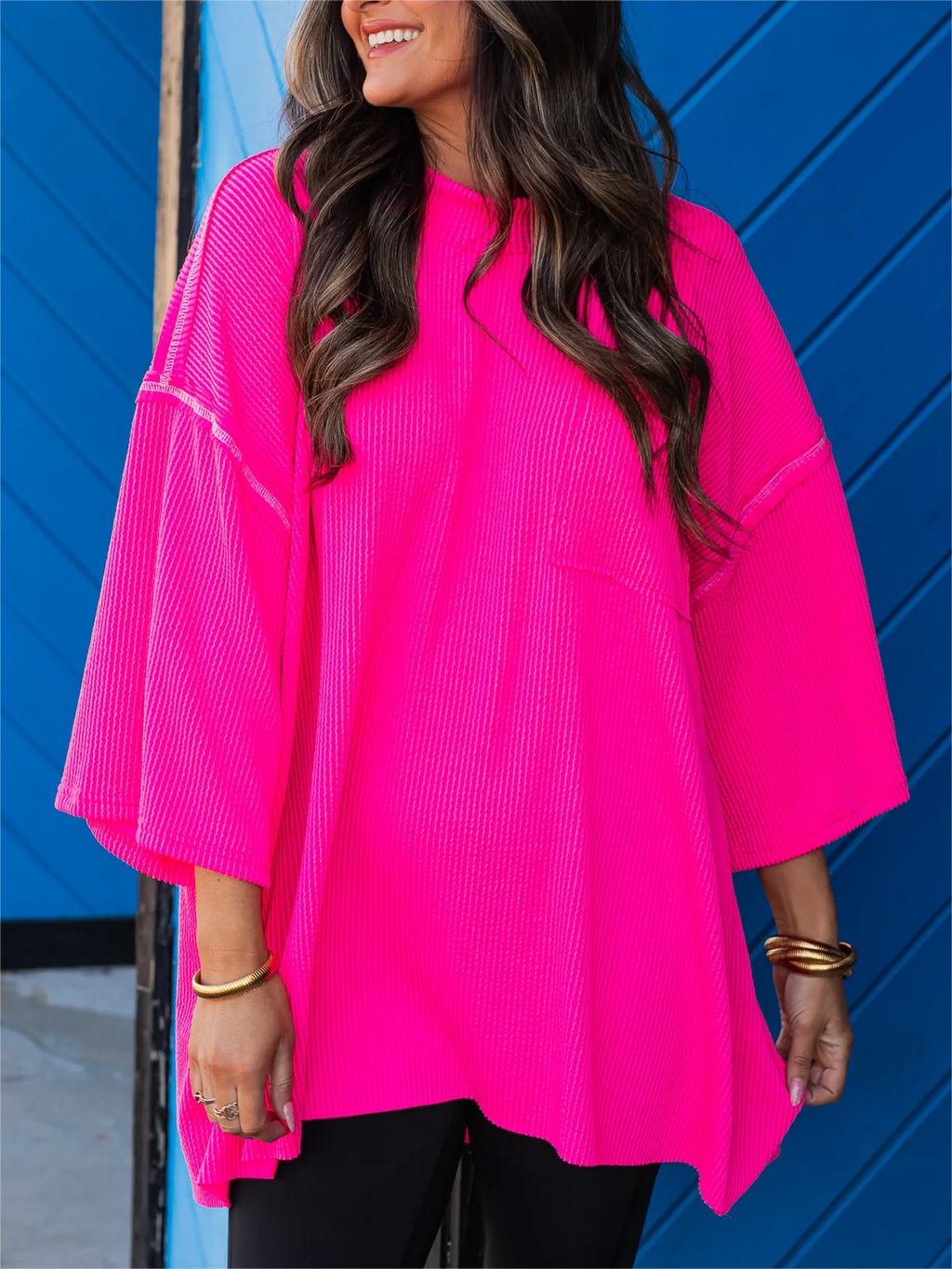 Oversize High Neck Urban Ribbed Tunic (Buy 2 Free Shipping)