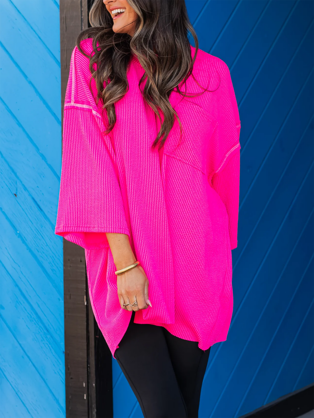 Oversize High Neck Urban Ribbed Tunic (Buy 2 Free Shipping)
