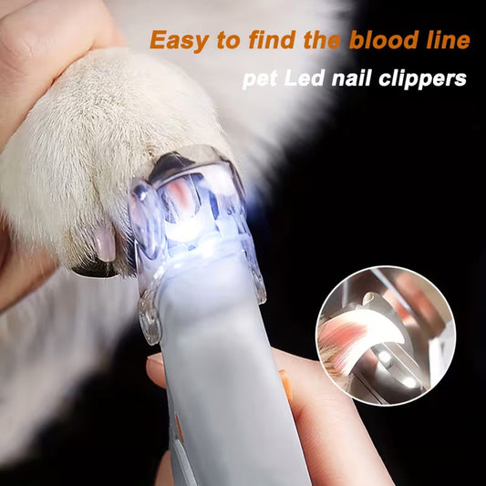 Pet Nail Clipper with LED Light, Dog And Cat Nail Scissor with Stainless Steel Non-Slip Handle, Anti-Bleeding Pet Nail Clipper for Pet Cleaning And Grooming Tools