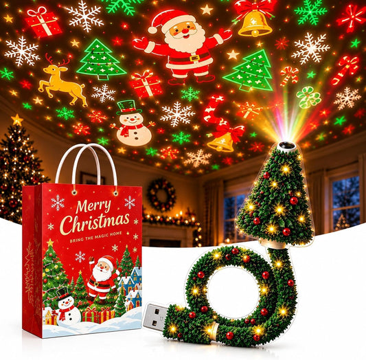 Christmas Projector Light, Plug and Play HD Christmas Projector