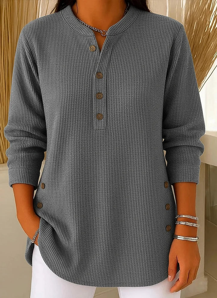 Women's Solid Colour Crew Neck Long Sleeve Casual Knit Pullover