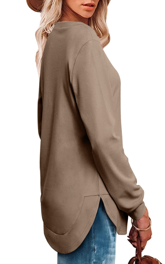Women's High Low Curved Hem Tops (Buy 2 Free Shipping)