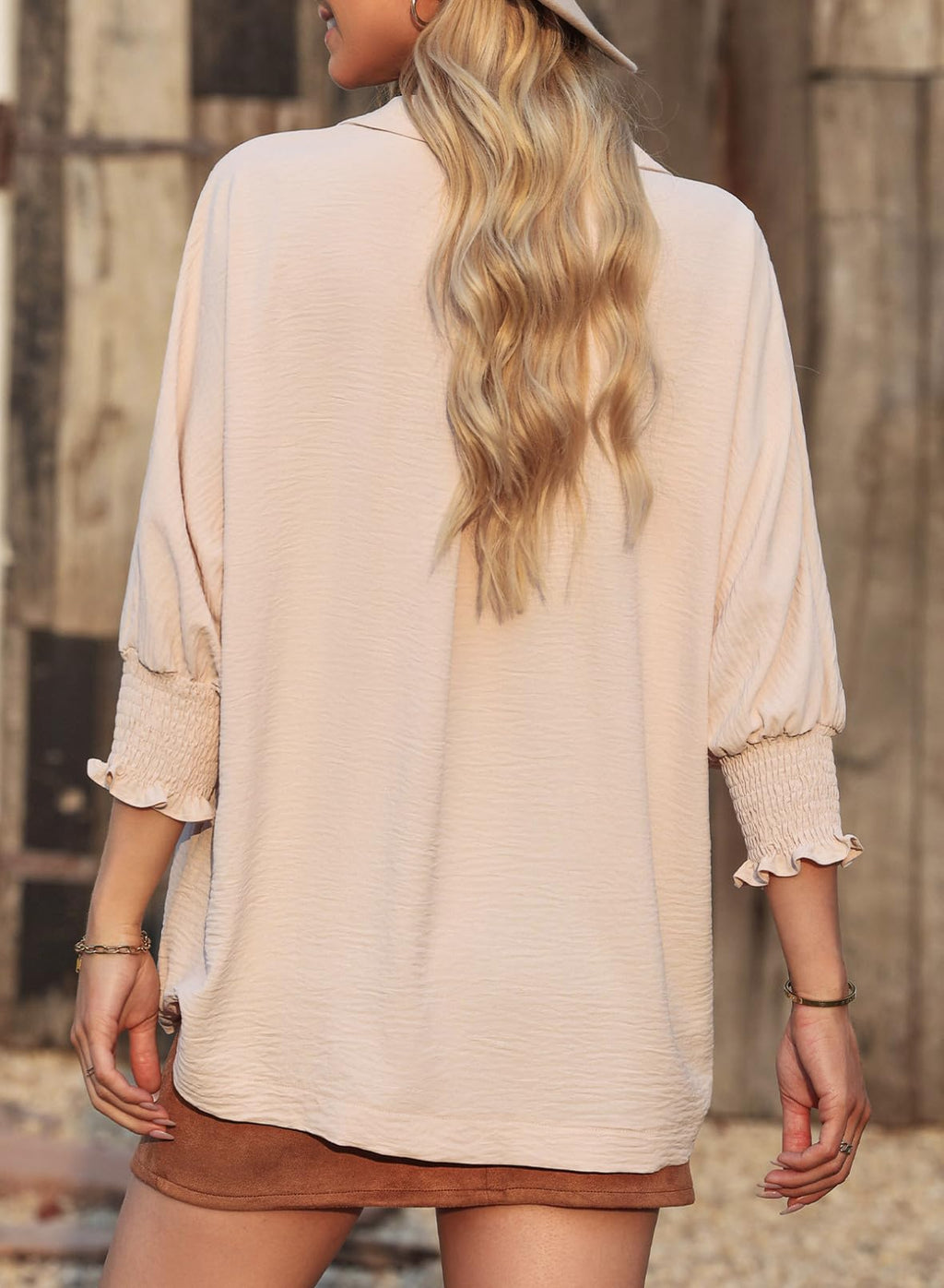Women's Casual 3/4 Sleeve V Neck Basic Tops (Buy 3 Free Shipping)