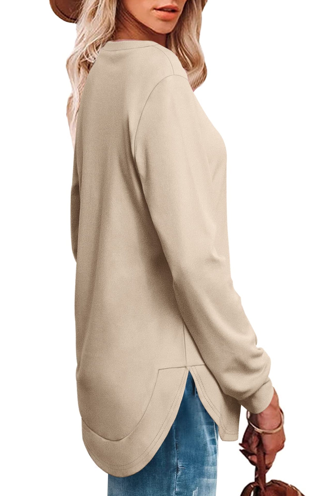 Women's High Low Curved Hem Tops (Buy 2 Free Shipping)