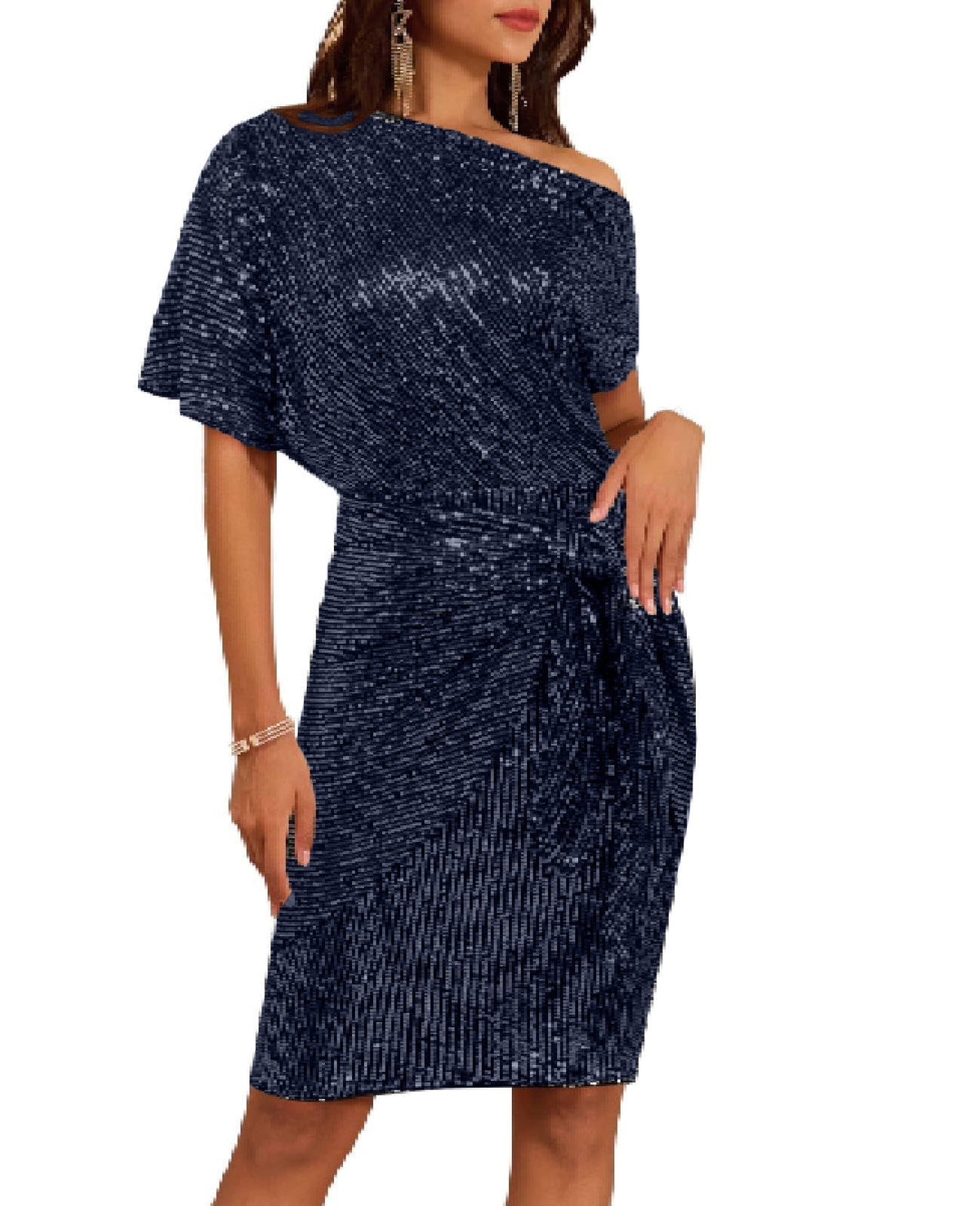 Women's Off Shoulder Sequins Bodycon Dress (Buy 2 Free Shipping)