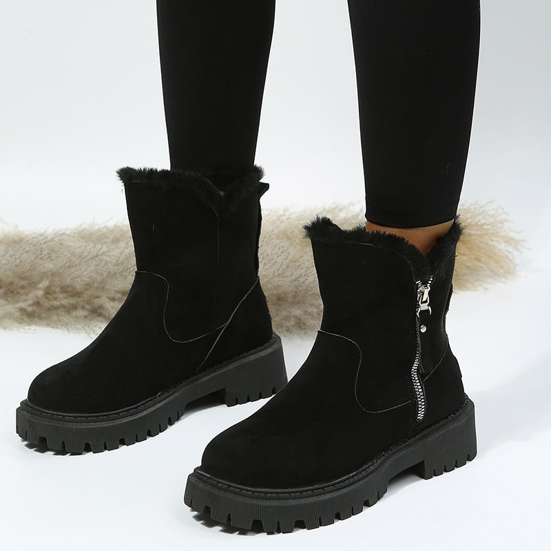 Women's Plush-Lined Ankle Martin Zipper Boots ( BUY 2 FREE SHIPPING )