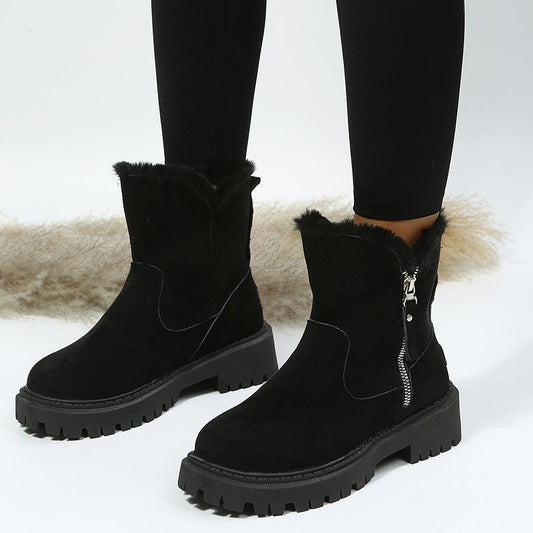 Women's Plush-Lined Ankle Martin Zipper Boots ( BUY 2 FREE SHIPPING )