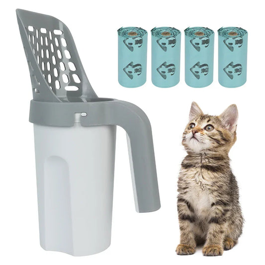 Cat Litter Scoop with Built-In Waste Bin – Easy Sift & Bag Design