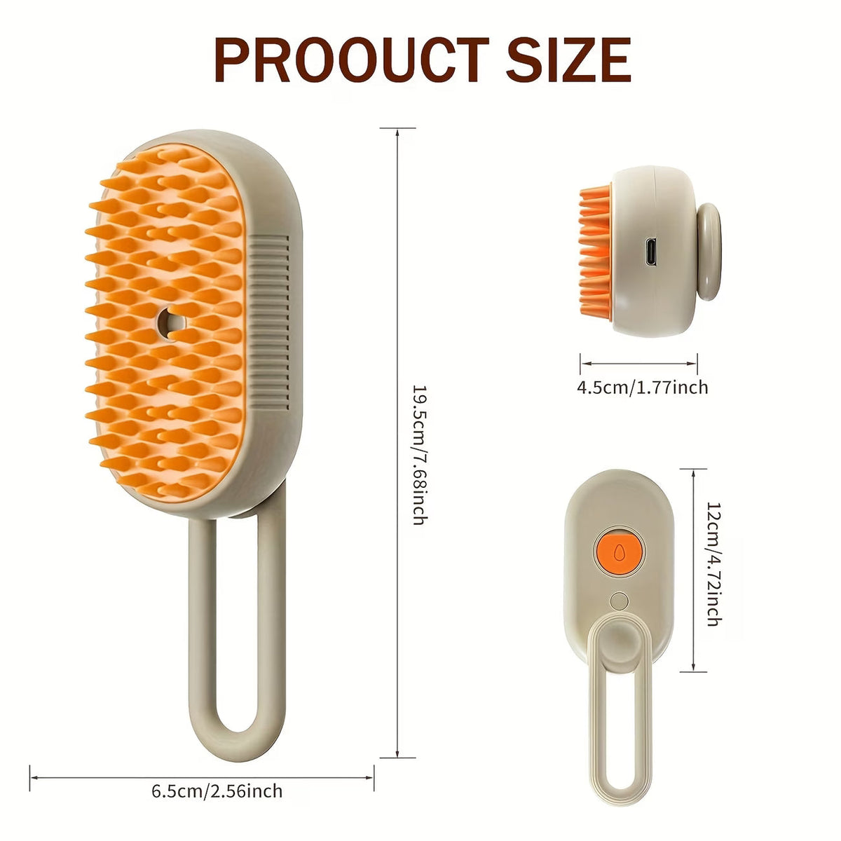 4-in-1 Mist Pet Grooming Brush for Cats & Dogs – Rechargeable