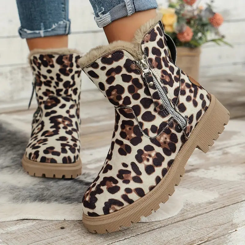 Women's Plush-Lined Ankle Martin Zipper Boots ( BUY 2 FREE SHIPPING )