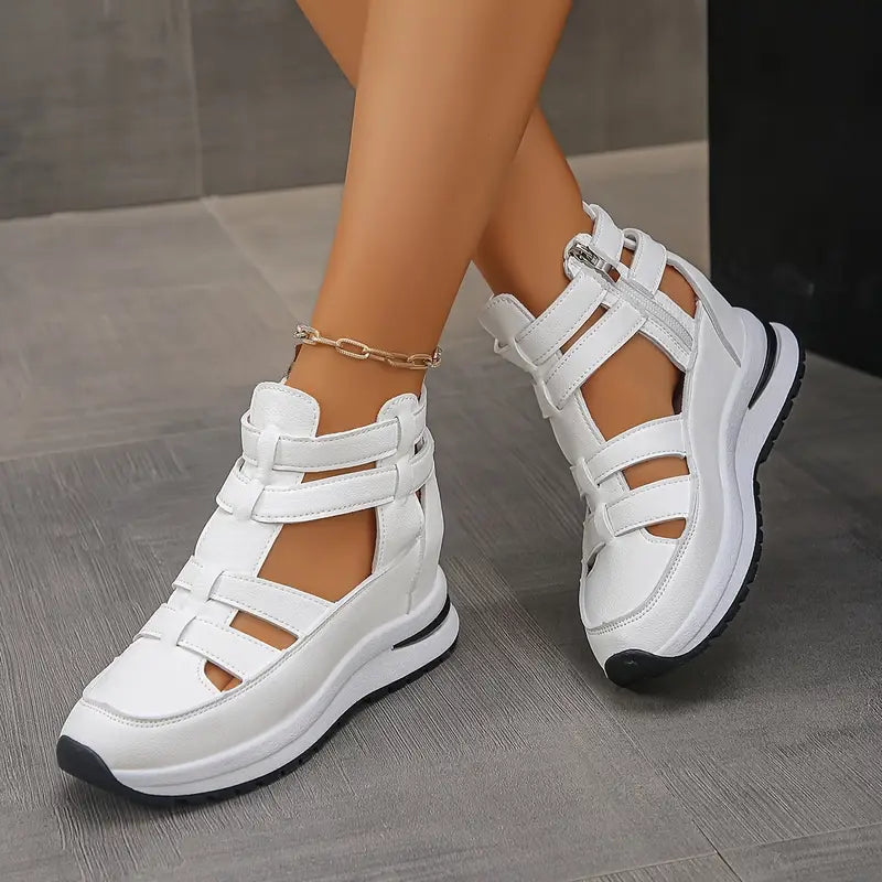 Side Zipper Comfortable Lightweight Wedge Sandals