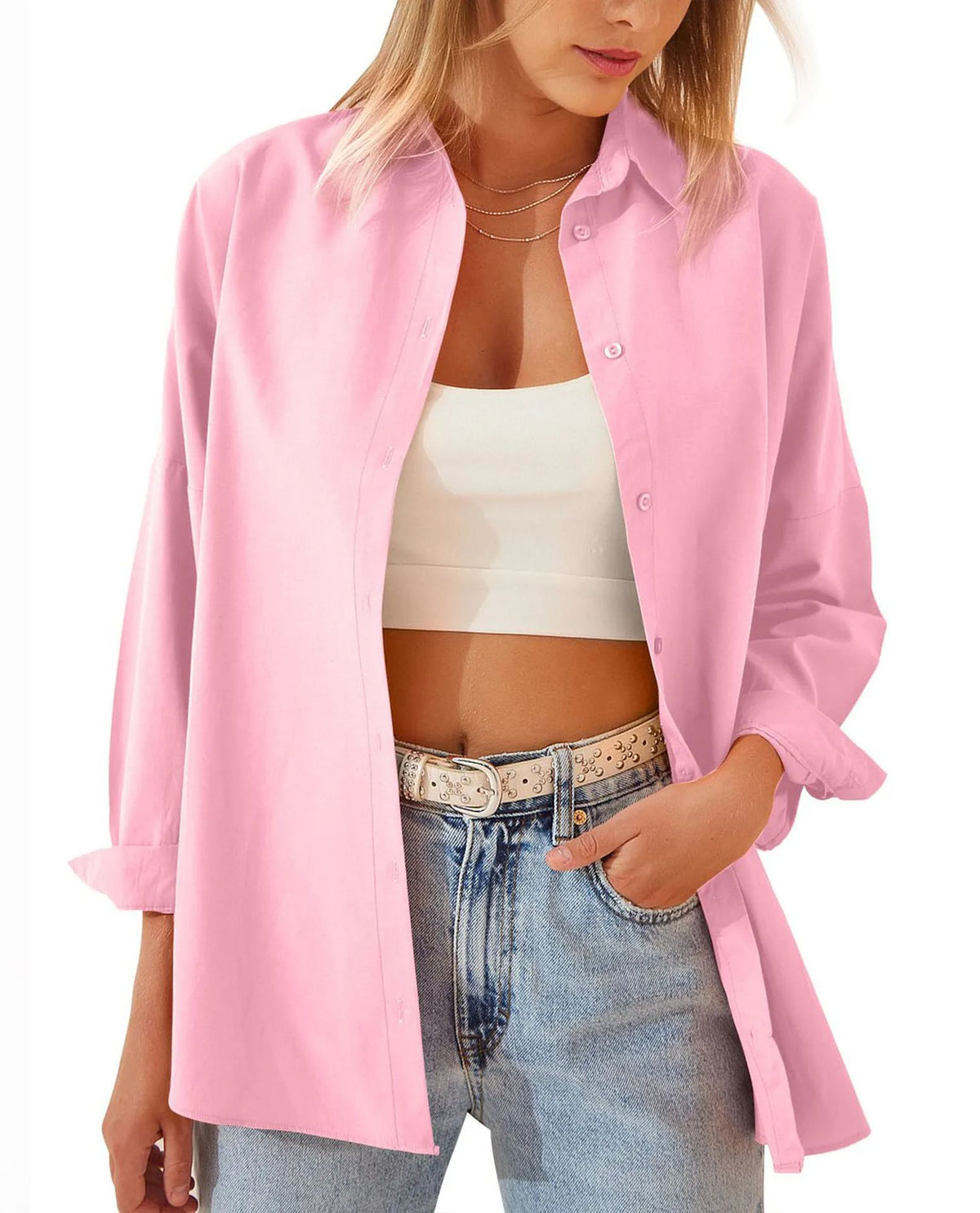 Women's Loose Casual Long Sleeve Shirt Cardigan