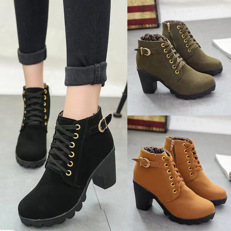 Women's Sole Chunky Heel Boots