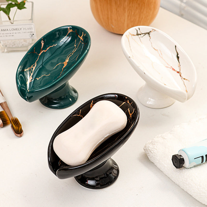 Verdelle™ Ceramic Self-Draining Leaf Soap Dish