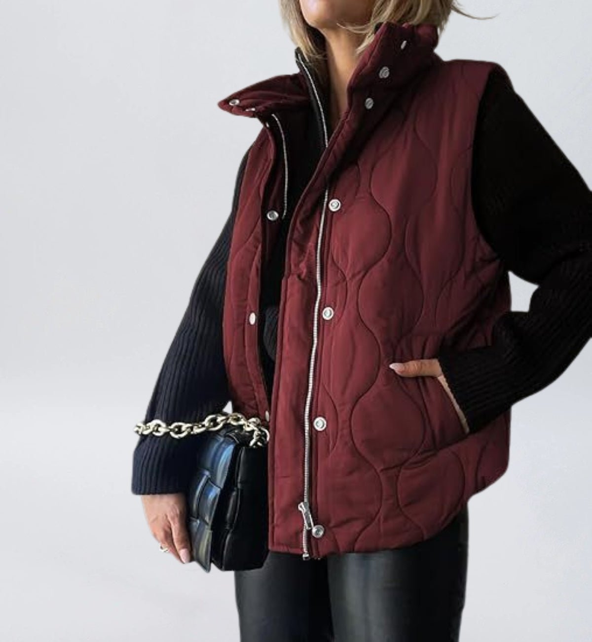 Women Cropped Puffer Vest Stand Collar Sleeveless Lightweight Quilted Vest