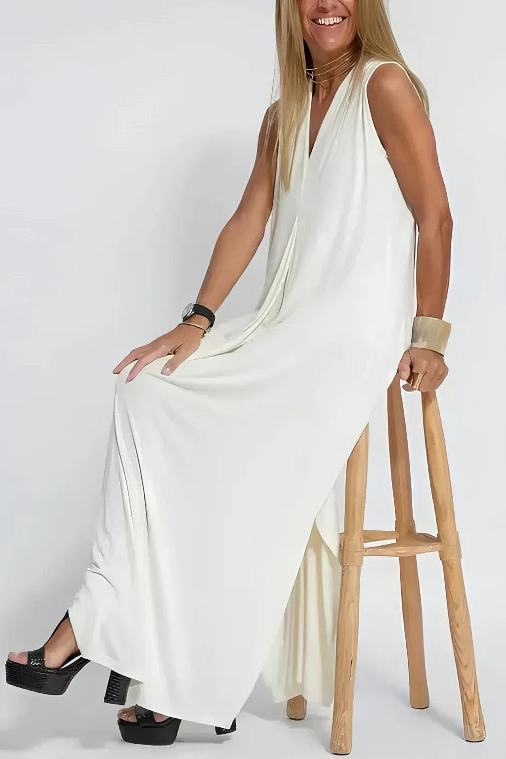 Elegant Long Dress + Matching Cardigan